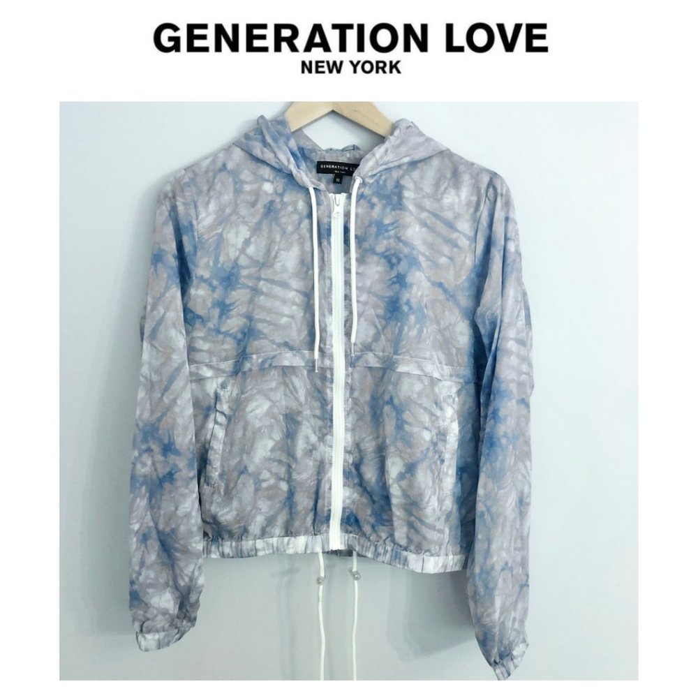 Generation Love Blue Tie Dye Windbreaker
